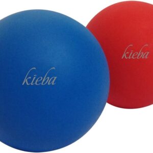 Massage Lacrosse Balls for Myofascial Release, Trigger Point Therapy, Muscle Knots, and Yoga Therapy. Set of 2 Firm Balls (Blue and Red)